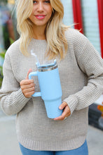 Load image into Gallery viewer, Dusty Blue Insulated 38oz. Tumbler with Straw
