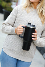Load image into Gallery viewer, Black Insulated 38oz. Tumbler with Straw
