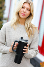 Load image into Gallery viewer, Black Insulated 38oz. Tumbler with Straw
