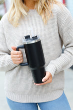 Load image into Gallery viewer, Black Insulated 38oz. Tumbler with Straw
