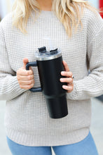 Load image into Gallery viewer, Black Insulated 38oz. Tumbler with Straw
