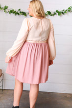 Load image into Gallery viewer, Mauve &amp; Peach Twofer Pleated Skirt Dress
