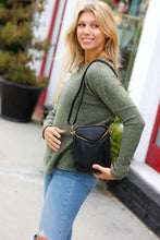 Load image into Gallery viewer, Black Vegan Leather Two Pocket Mini Cross Body
