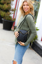 Load image into Gallery viewer, Black Vegan Leather Two Pocket Mini Cross Body
