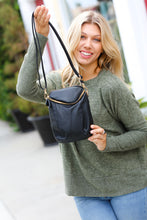 Load image into Gallery viewer, Black Vegan Leather Two Pocket Mini Cross Body
