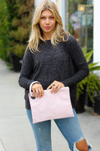 Load image into Gallery viewer, Pink Faux Leather Clutch Handle Bag
