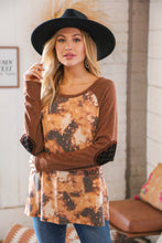 Load image into Gallery viewer, Chocolate Hacci Tie Dye Raglan Top
