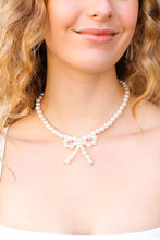 Load image into Gallery viewer, Fashion Pearl Bow Tie Adjustable Necklace
