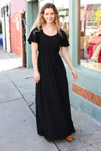 Load image into Gallery viewer, In Your Dreams Black Flutter Sleeve Woven Maxi Dress
