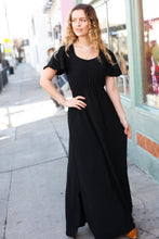 Load image into Gallery viewer, In Your Dreams Black Flutter Sleeve Woven Maxi Dress
