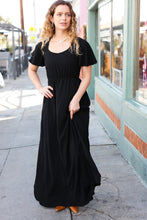 Load image into Gallery viewer, In Your Dreams Black Flutter Sleeve Woven Maxi Dress
