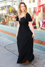 Load image into Gallery viewer, In Your Dreams Black Flutter Sleeve Woven Maxi Dress
