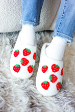 Load image into Gallery viewer, Strawberry Print Fleece Slippers
