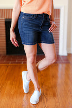 Load image into Gallery viewer, Judy Blue Dark Wash High Rise Elastic Waist Shorts
