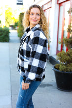 Load image into Gallery viewer, It&#39;s Your Best Black &amp; Ivory Plaid Sherpa Button Down Jacket
