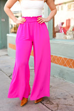 Load image into Gallery viewer, Just Dreaming Hot Pink Smocked Waist Palazzo Pants
