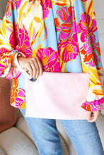 Load image into Gallery viewer, Blush Vegan Leather Handle Clutch Bag
