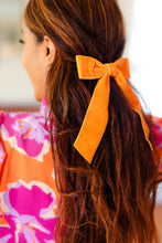 Load image into Gallery viewer, Apricot Velvet Barrette Clip Bow
