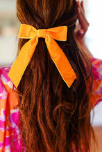 Load image into Gallery viewer, Apricot Velvet Barrette Clip Bow
