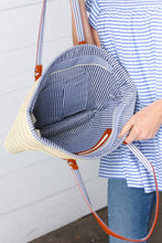 Load image into Gallery viewer, Cream Boho Raffia Woven Lined Large Tote Bag
