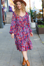 Load image into Gallery viewer, Take The Leap Magenta Floral Print Midi Dress
