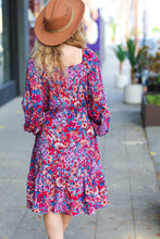 Load image into Gallery viewer, Take The Leap Magenta Floral Print Midi Dress
