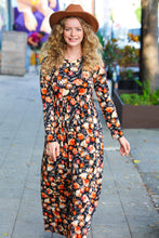 Load image into Gallery viewer, Diva Days Black Floral Long Sleeve Maxi Dress
