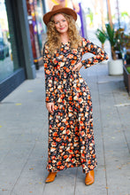 Load image into Gallery viewer, Diva Days Black Floral Long Sleeve Maxi Dress
