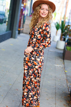 Load image into Gallery viewer, Diva Days Black Floral Long Sleeve Maxi Dress
