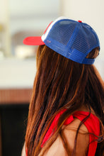 Load image into Gallery viewer, USA Red &amp; Blue Mesh Trucker Hat
