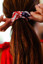 Load image into Gallery viewer, American Flag Satin Scrunchie
