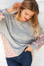 Load image into Gallery viewer, Taupe Leopard Print Hacci Out Seam Dolman Sweater
