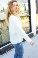 Load image into Gallery viewer, Better Than Ever Ivory Loose Knit Henley Button Sweater
