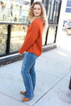 Load image into Gallery viewer, Better Than Ever Rust Loose Knit Henley Button Sweater
