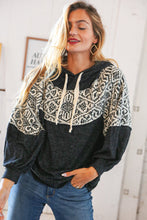 Load image into Gallery viewer, Aztec Jacquard Hacci Outseam Sweater Hoodie
