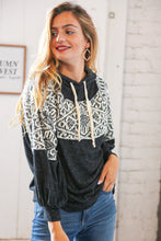 Load image into Gallery viewer, Aztec Jacquard Hacci Outseam Sweater Hoodie
