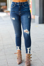 Load image into Gallery viewer, Distressed Denim High Rise Skinny Ankle Jeans
