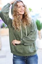 Load image into Gallery viewer, Know Yourself Olive Acid Wash Fleece Lined Hoodie
