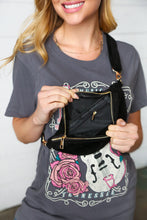 Load image into Gallery viewer, Black Faux Suede Fringe Convertible Fanny/Sling Bag
