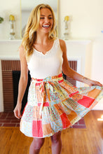 Load image into Gallery viewer, Multicolor Patchwork Two-Fer Rib Elastic Waist Belted Dress
