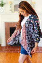 Load image into Gallery viewer, Seize The Day Animal &amp; Floral Print Color Block Kimono
