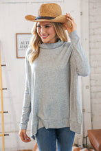 Load image into Gallery viewer, Lt Grey Cashmere Feel Turtleneck Sweater
