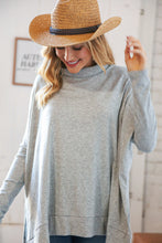 Load image into Gallery viewer, Lt Grey Cashmere Feel Turtleneck Sweater
