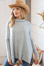 Load image into Gallery viewer, Lt Grey Cashmere Feel Turtleneck Sweater
