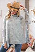 Load image into Gallery viewer, Lt Grey Cashmere Feel Turtleneck Sweater
