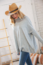 Load image into Gallery viewer, Lt Grey Cashmere Feel Turtleneck Sweater
