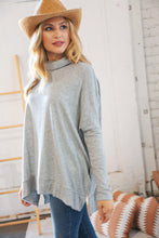 Load image into Gallery viewer, Lt Grey Cashmere Feel Turtleneck Sweater
