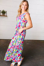 Load image into Gallery viewer, Watercolor Floral Fit and Flare Sleeveless Maxi Dress
