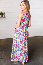 Load image into Gallery viewer, Watercolor Floral Fit and Flare Sleeveless Maxi Dress
