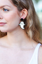 Load image into Gallery viewer, Halloween Casper Ghost Acrylic Dangle Earrings
